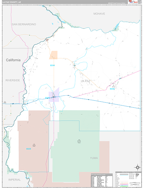 La Paz County, AZ Zip Code Map